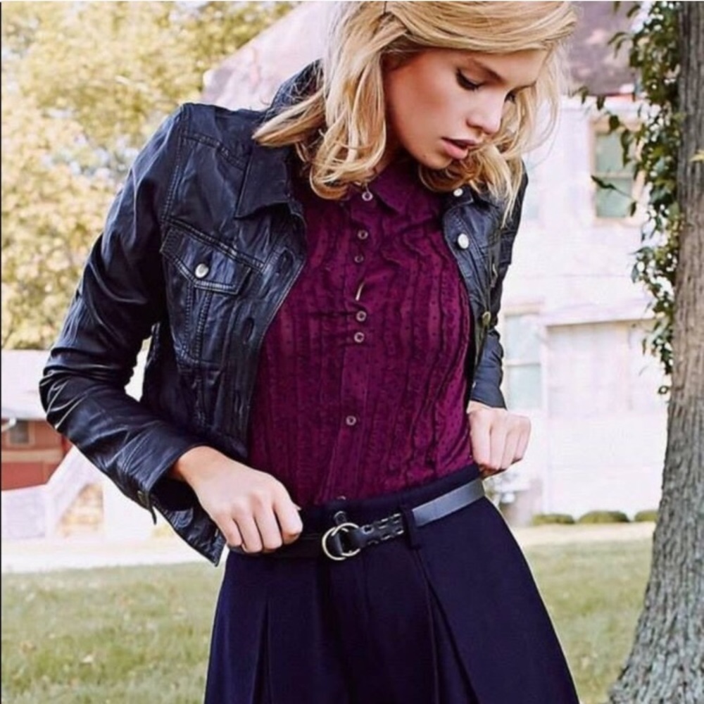 UO | Cooperative | Maroon Polkadot Button Down